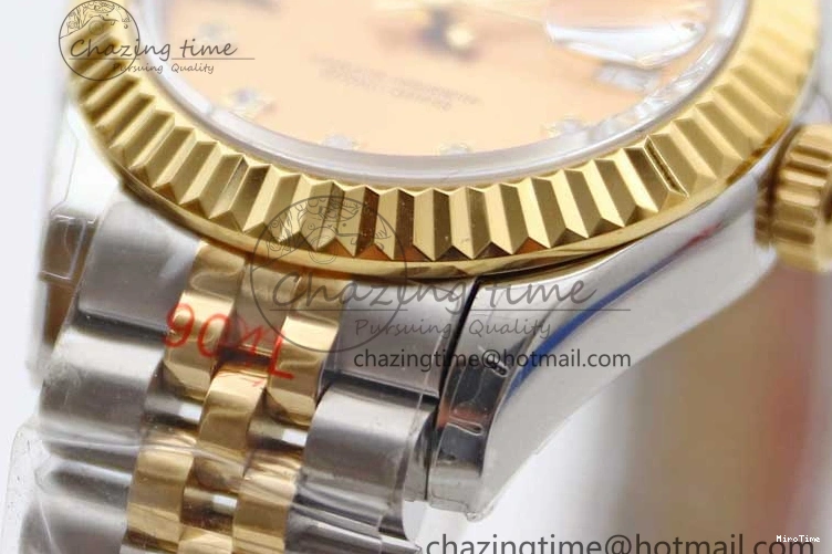 MiroTime 0420 Minimalist Datejust 28mm 279179 SS YG TWF Best Edition Gold Diamonds Markers Dial on SS YG Jubilee Bracelet NH 2141